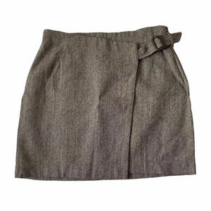 VINTAGE Calvin Klein WOOL BLEND Brown Mini Skirt size 6